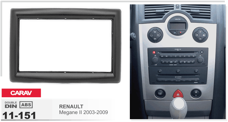 CARAV 11-151-27-7 Install dash Kit double DIN trim for RENAULT Mégane II ISO Set